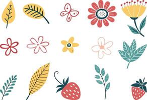 Hand Drawn Sketch Style Colorful Illustration Set. Artistic Sketch Elements in Hand Drawn Style. Colorful Hand Drawn Doodle Elements Illustration. Creative Sketch Art Illustration Collection vector