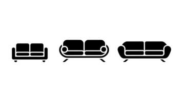A collection of six distinct sofa icons, offering various styles and shapes, perfect for interior design projects or app interfaces. vector