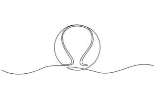 Modern illustration of a continuous one-line drawing of a basketball icon, Continuous one line drawing of a basketball. Symbolizes basketball games. Editable outline. vector