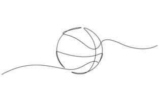 Modern illustration of a continuous one-line drawing of a basketball icon, Continuous one line drawing of a basketball. Symbolizes basketball games vector
