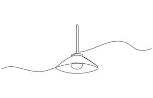 Light bulbs and lampshades drawn in continuous lines, Continuous one line drawing of chandelier. One line drawing of hanging lamp, Editable outline. vector