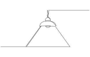 Light bulbs and lampshades drawn in continuous lines, Continuous one line drawing of chandelier. One line drawing of hanging lamp. vector