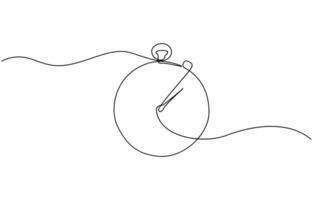 Stopwatch in one continuous single line art drawing style, Minimalism metaphor business deadline concept. Dynamic one line draw graphic design vector
