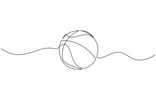 Modern illustration of a continuous one-line drawing of a basketball icon, Continuous one line drawing of a basketball. Symbolizes basketball games. vector