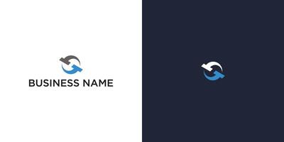 Circular Logo with Overlapping Arrows Minimalist Business Design with Name Text Below vector