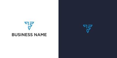 Abstract TF Initial Logo, Minimalist Monogram Design, Modern Business Branding Concept vector