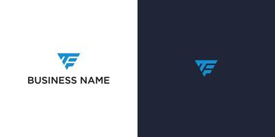 TF Triangle Initials Logo Abstract Modern Business Design vector