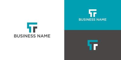 Modern Geometric Logo Design with Initial Letters T and F for Technology Branding Minimalist Style vector