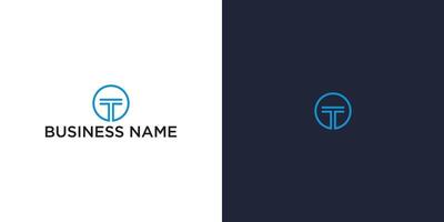 Monogram T Corporate Logo Simple Circular Frame Design for Professional Business Branding vector