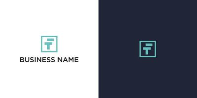 Minimalist Logo Design with Letters T and F Modern Simple Corporate Branding vector