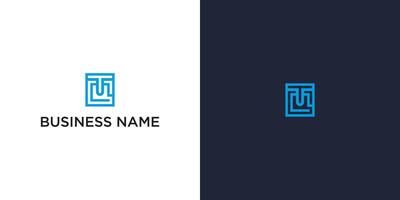TM Maze Logo with Geometric Pattern on Square Background Modern Corporate Branding Design vector