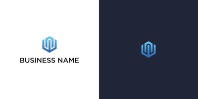 Modern NW Logo with Business Name Abstract Initial Lettermark Design vector