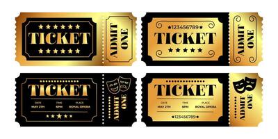 Sophisticated and Elegant Golden Ticket Design for Various Events and Exciting Promotions vector