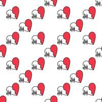 Candlestick Pattern and Broken Heart I Hate Trading colored seamless pattern vector