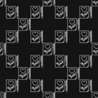 Document with Heart and Investment Chart Finance Love linear seamless pattern vector