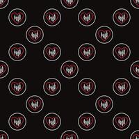 Circle with Heart and Investment Graph seamless pattern in outline style vector