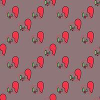Red Broken Heart with Candlestick Chart I Hate Crypto Trading colored seamless pattern in outline style vector