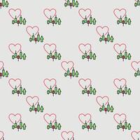 Crypto Chart and Heart colored seamless pattern vector