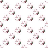 Two Hearts and Candlestick Chart Trading colored seamless pattern vector