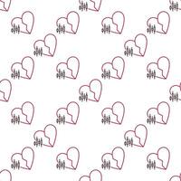 Broken Heart with Candlestick Pattern I Hate Trading seamless pattern in thin line style vector