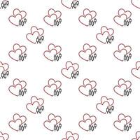 Candlestick Chart with Two Hearts Trading outline seamless pattern vector