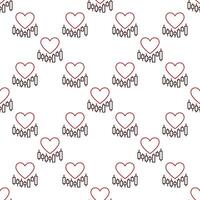 Heart with Candlestick Pattern I Love Trading seamless pattern in thin line style vector