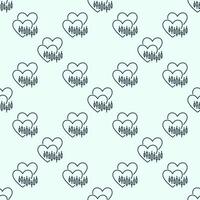 Two Hearts and Chart Financial thin line seamless pattern vector