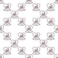 Heart with Candlestick Pattern inside I Love Trading seamless pattern in thin line style vector