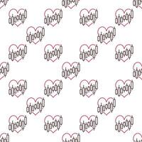 Candlestick Chart inside Heart Trading outline seamless pattern vector