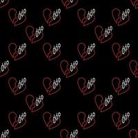 Financial Chart and Broken Heart I Don't Like Trading linear seamless pattern vector