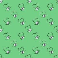 Red Heart and Bitcoin Trading Graph BTC Chart colored seamless pattern vector