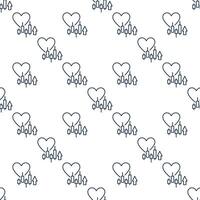 Financial Chart and Heart linear seamless pattern vector