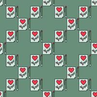 Document with Red Heart and Investment Chart Finance Love colored seamless pattern vector
