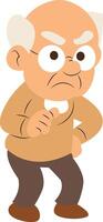 old man with glasses and a beard vector