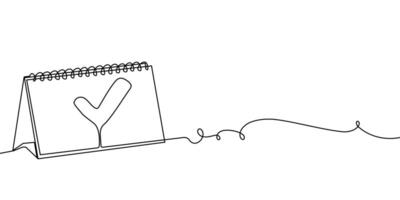 calendar icon art line continuous event time outline one agenda schedule. calender calendar line illustration appointment sketch date lineart paper holiday month check business day diary office vector