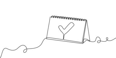 calendar line icon art continuous event time outline one agenda schedule. calender calendar line illustration appointment sketch date lineart paper holiday month check business day diary office vector