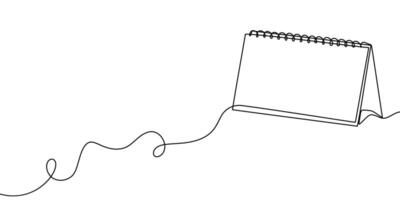 continuous one line art calendar agenda icon time illustration schedule sketch. outline art line calendar event calender lineart paper date appointment holiday business day diary month office vector
