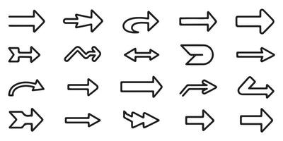 Assorted simple arrow icons collection for navigation direction and user interface design vector