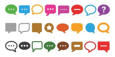 Colorful speech bubbles collection various shapes and styles for messaging and communication vector