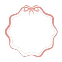 Romantic ribbon frame with bow for decoration and design on a white background vector