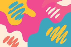 Abstract Bright Blob Pattern with Playful Brush Marks vector