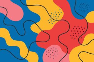 Abstract Playful Fluid Shapes in Bold Primary Colors vector