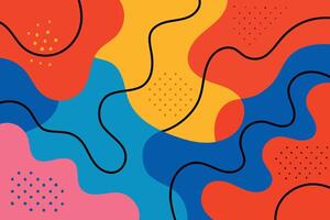Bold Abstract Pattern with Doodle Shapes and Lines vector