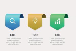 Three infographic banners with modern gradient labels vector