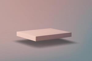 3D rendering of a pastel shelf levitating in minimal gradient setting vector