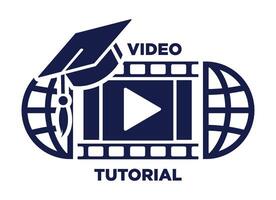 Online learning tutorial icon with globe vector