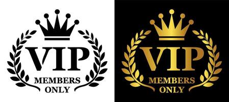 VIP members only logo with laurel vector