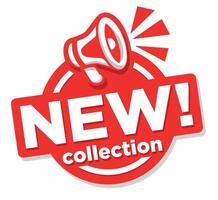 New collection web banner with megaphone vector