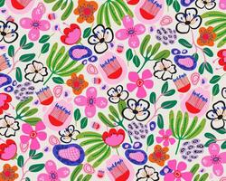 Natural floral pattern background with colorful exotic flowers. Blossom ornament with wildflowers. Greeting card template with elegant text frame. Spring plant branch with leaves. illustration. vector
