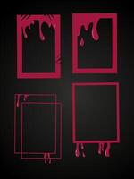 Red and Black Melting Frame Set vector